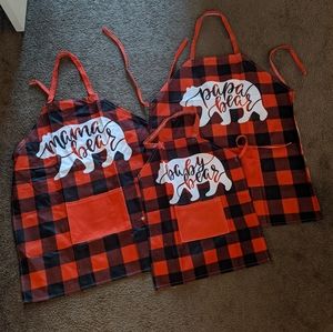 Mama/papa/baby bear matching aprons